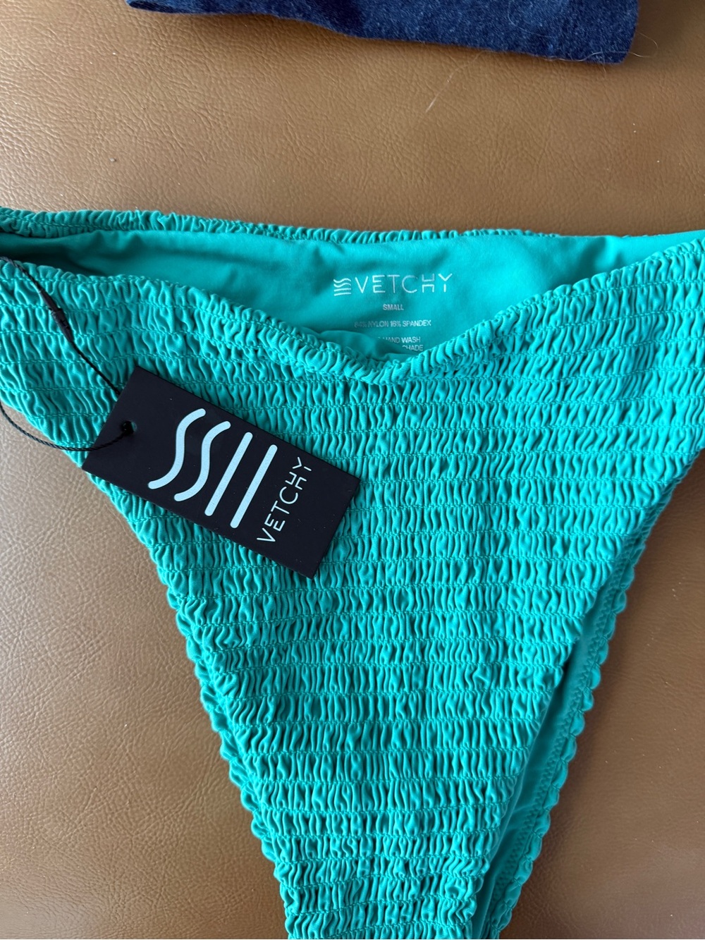 Vetchy Cabo green small Smocked hicut cheeky Bikini Bottom only - Women Swim